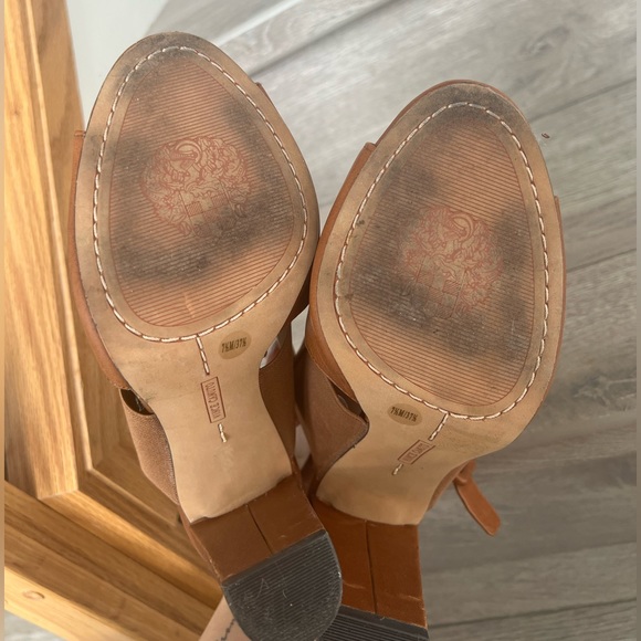 Vince Camuto Peep Toe Leather Booties - Brown - Size 7.5 - Picture 5 of 5